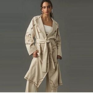 Avec Les Filles Embroidered Lace Trench Coat/Dress